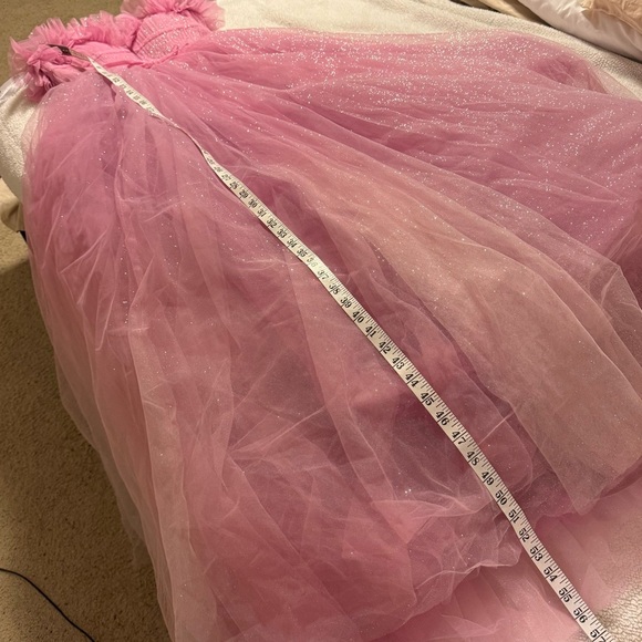 MAC DUGGAL Strapless Glitter Tulle Gown Sparkle Maxi Dress Pink Formal prom - Picture 11 of 17